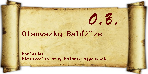 Olsovszky Balázs névjegykártya
