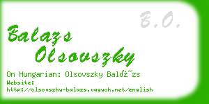 balazs olsovszky business card